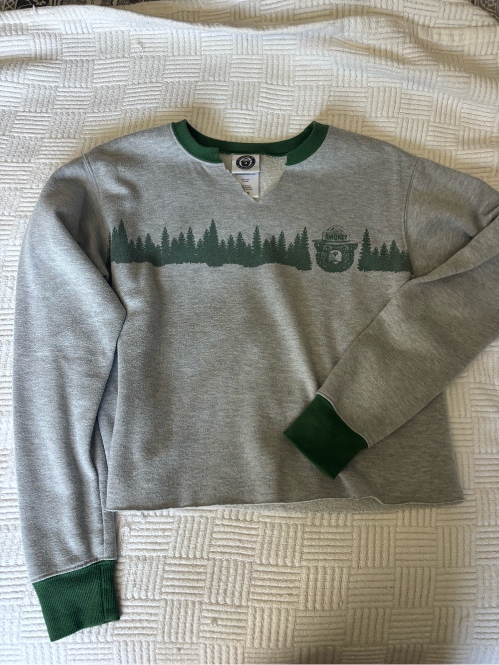 Smokey the Bear Gray Crewneck Sweatshirt.